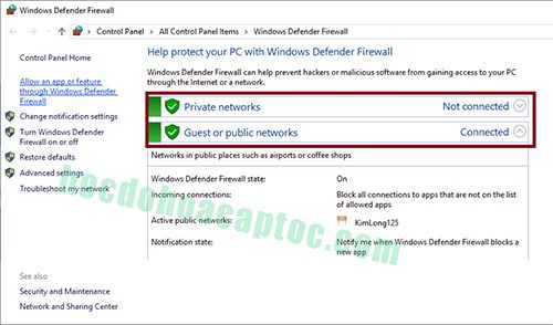 Cách Bật Tắt Tường Lửa Windown