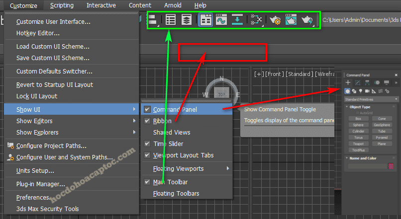 Lỗi Bi Mất Thanh Công Cụ Trong 3Ds Max