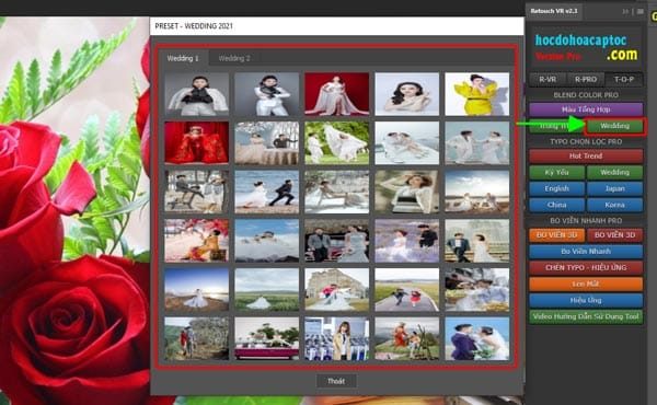 Chèn hiệu ứng wedding Chèn Hiệu Ứng Wedding