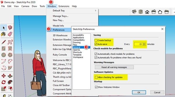 Hướng Dẫn Setting Sketchup