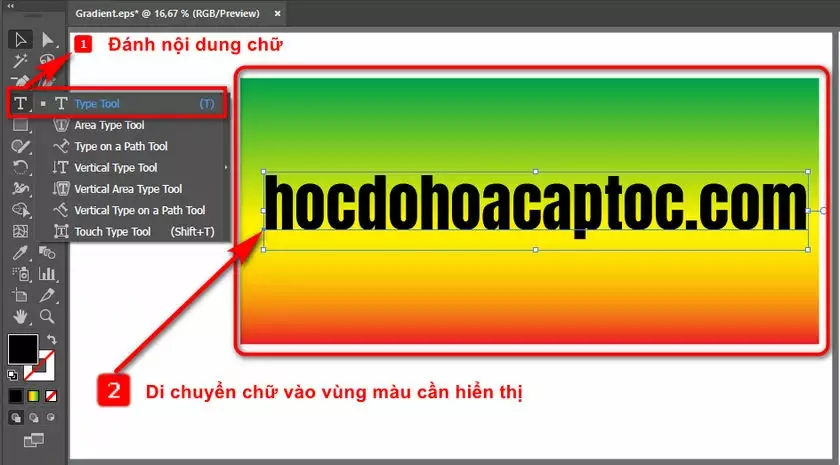3 cách tạo chữ đẹp màu gradient trong ai 3 Cách Tạo Chữ Đẹp Màu Gradient Trong Ai