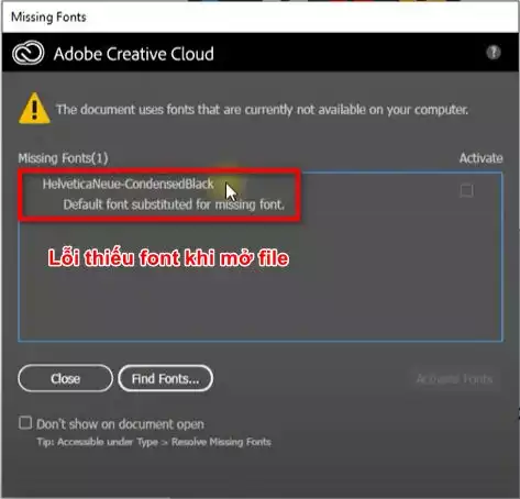 Những lỗi illustrator thường gặp và cách xử lý Illustrator Lỗi Thiếu Font