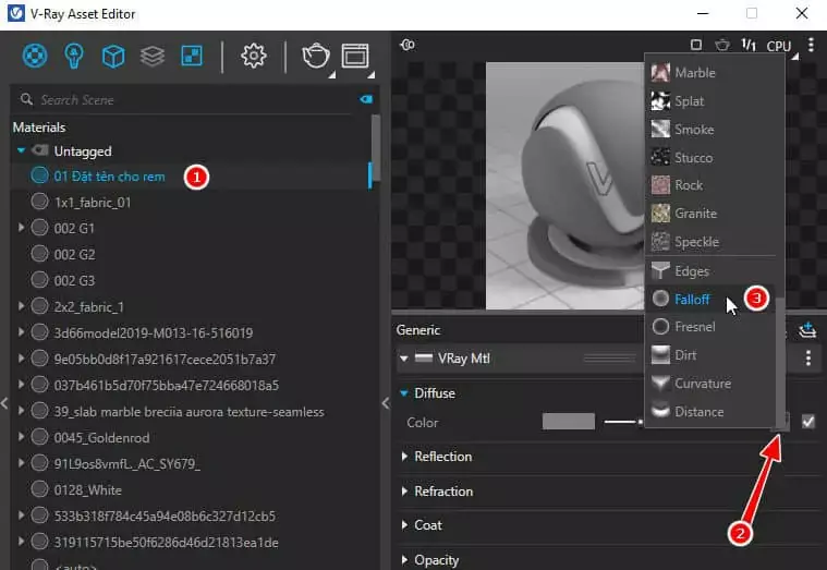Cách tạo vật liệu cơ bản trong vray Sketchup Vật Liệu Cơ Bản Trong Vray Sketchup