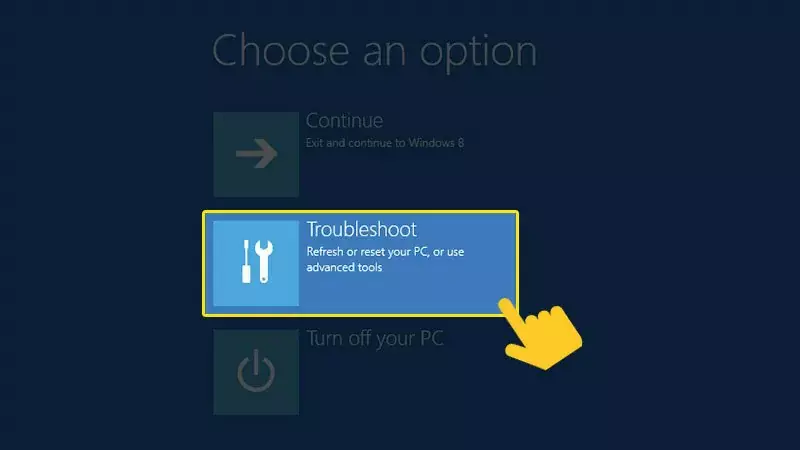 Cách Reset win 10 chi tiết nhất không mất dữ liệu Chọn Troubleshoot