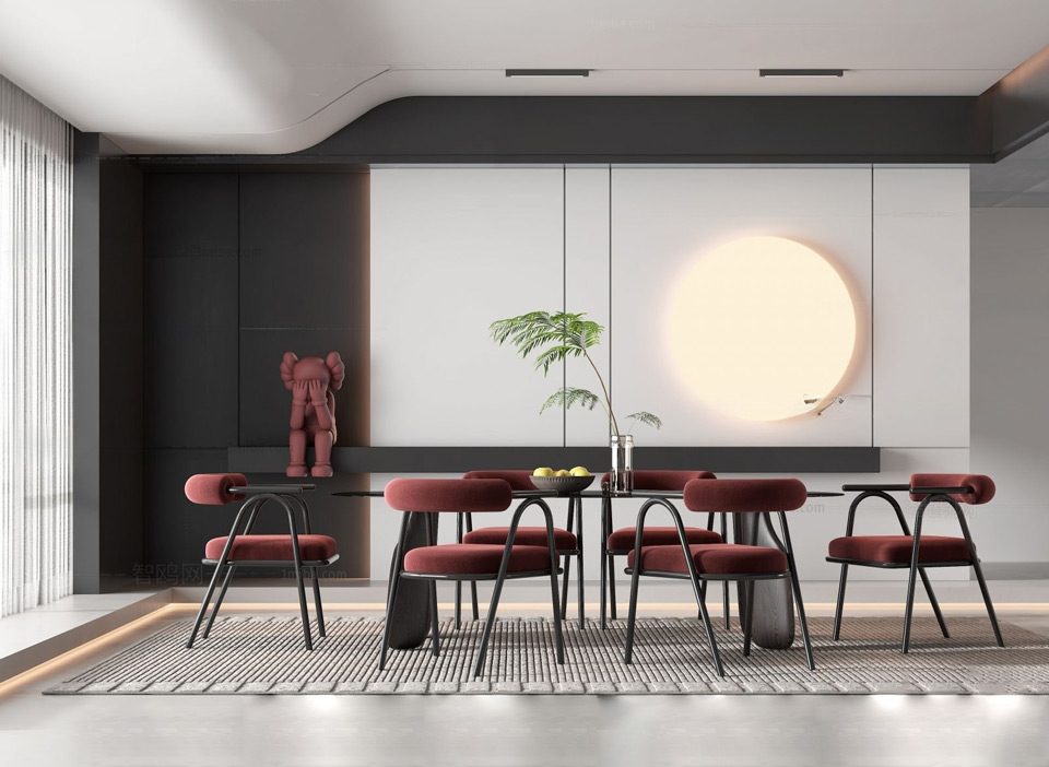 Thư viện sketchup phòng ăn hiện đại 3D sketchup Thư Viện Phòng Ăn Hiện Đại