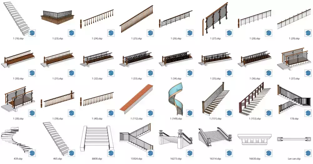 Thư viện profile builder cho Sketchup công cụ vẽ siêu tốc Thư Viện Cầu Thang
