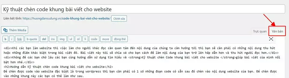 Kỹ thuật chèn code khung bài viết cho website Kỹ Thuật Chèn Code Khung Bài Viết Cho Website