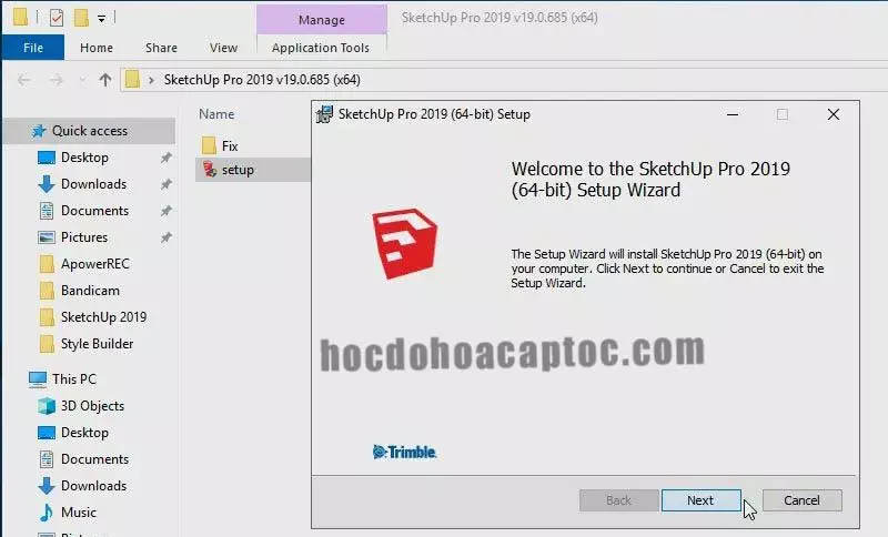 Hướng dẫn cài đặt Sketchup Pro 2019 Hướng dẫn cài đặt Sketchup 2019
