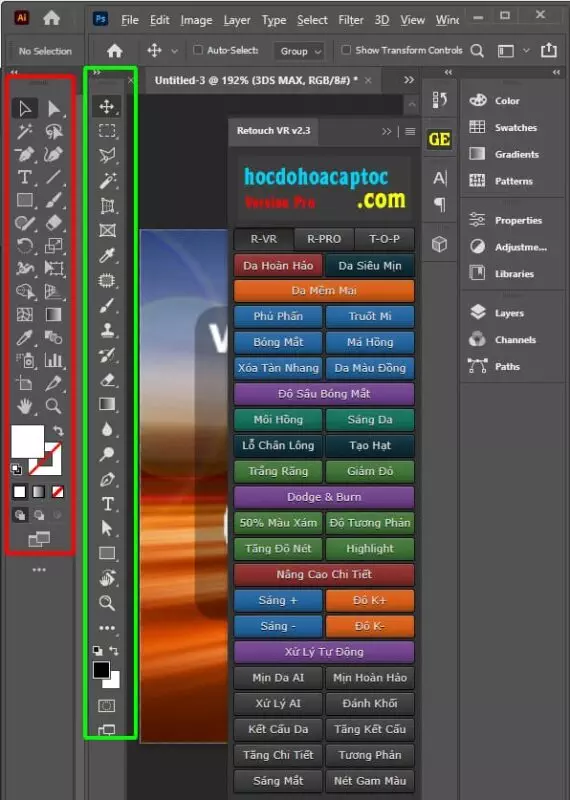 Cách lấy lại tất cả thanh công cụ phần mềm Adobe pts ai