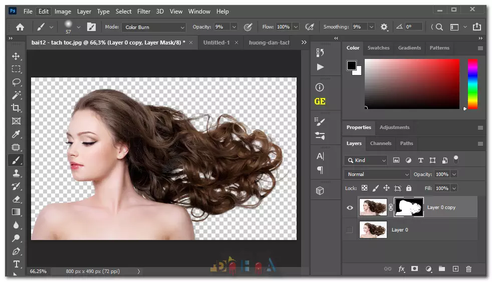 huong dan tach toc hieu qua photoshop 113 Hướng dẫn tách tóc trong photoshop hiệu quả