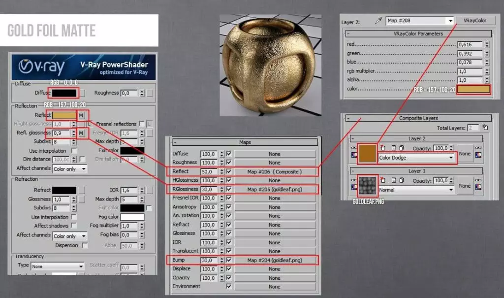 chi tiet setting vat lieu tren 3ds max 19 Chi tiết Setting vật liệu trên 3ds max