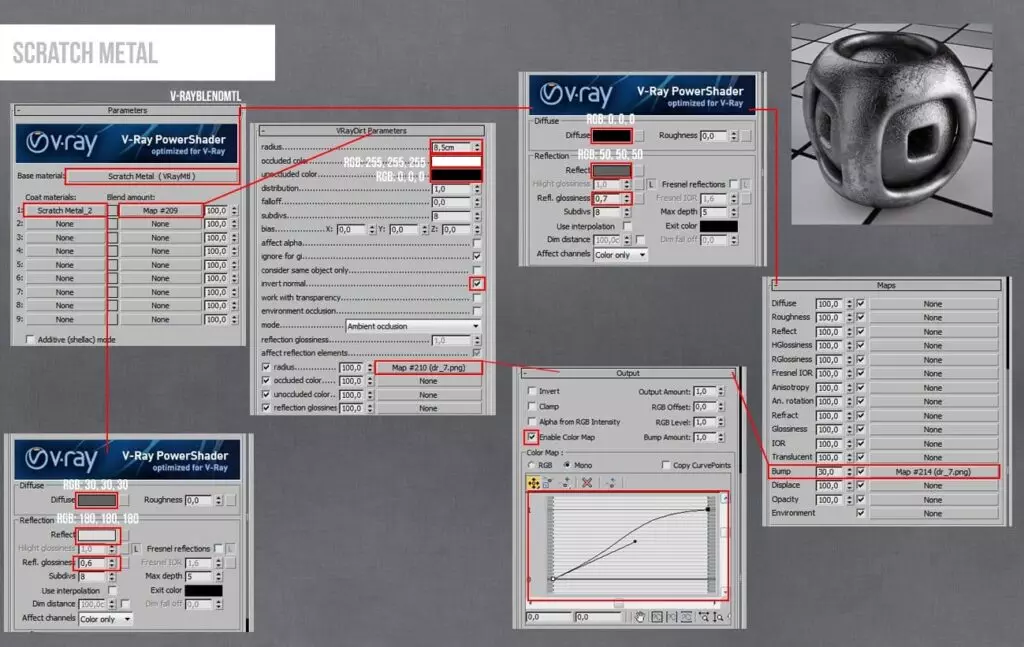 chi tiet setting vat lieu tren 3ds max 23 Chi tiết Setting vật liệu trên 3ds max
