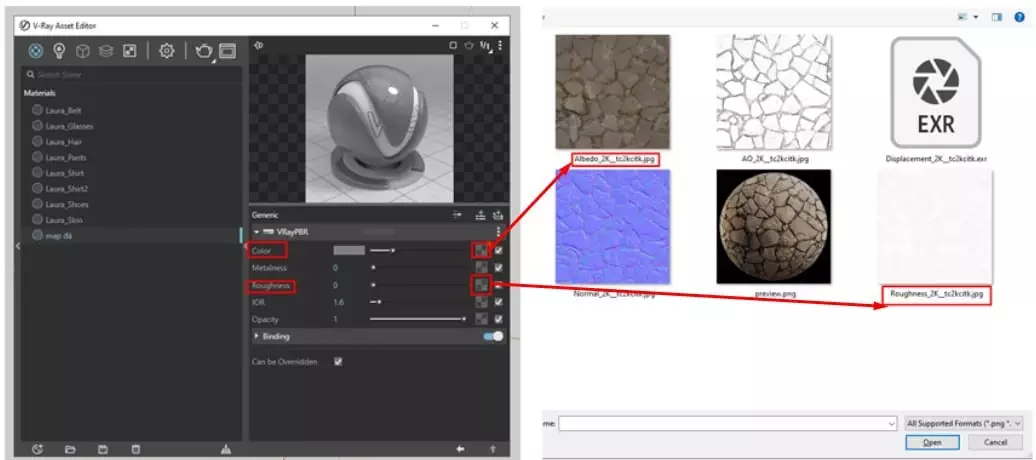 Hướng dẫn cách sử dụng maps vật liệu sketchup loại pbr