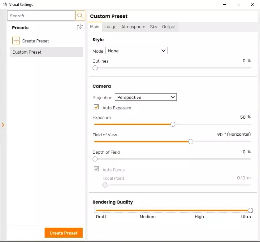 Chi tiết các thông số Setting trong Enscape