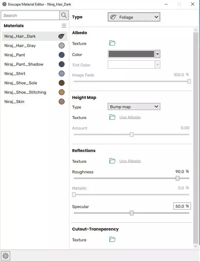 vật liệu lá cây cỏ trong Enscape