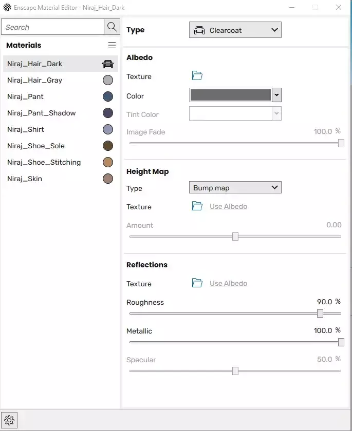 Clearcoat vật liệu kim loại trong Enscape 2 vat lieu 1