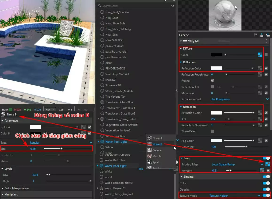 Cách tạo vật liệu cơ bản trong vray