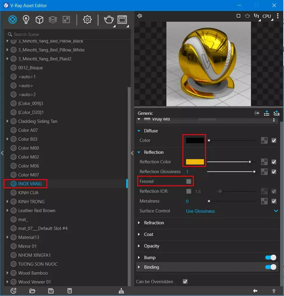 Cách tạo vật liệu cơ bản trong vray