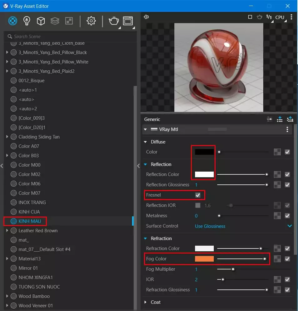 Cách tạo vật liệu cơ bản trong vray