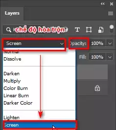 Cách tạo tuyết trong photoshop cực kỳ đơn giản 8 Bước 6: Hòa trộn Layer
