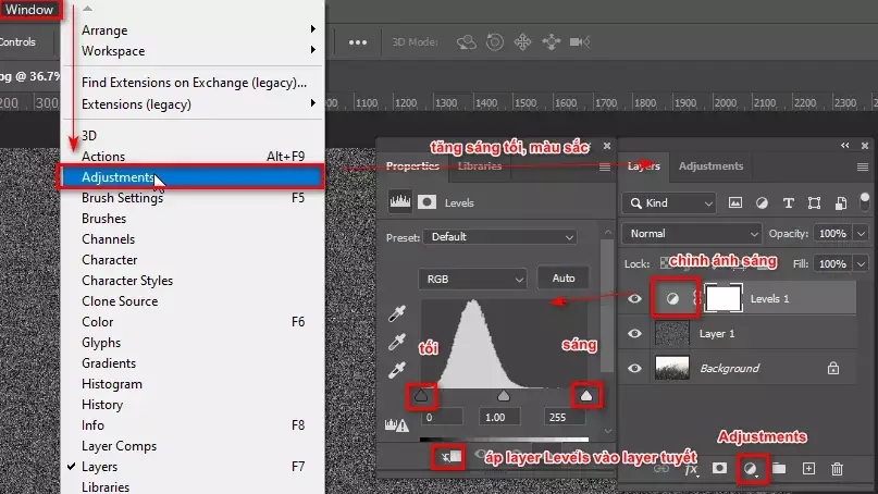 Cách tạo tuyết trong photoshop cực kỳ đơn giản 9 Bước 7