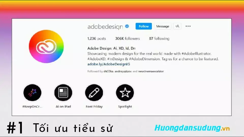 10 tips designer tạo cơ hội từ Instagram 2 Tối ưu hóa tiểu sử Instagram