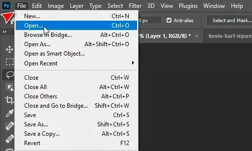 Cách ghép hình hài hước bằng Photoshop 3 Mở file cần thao tác