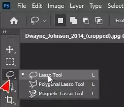 Cách ghép hình hài hước bằng Photoshop công cụ Lasso Tool để tạo vùng chọn cần thiế