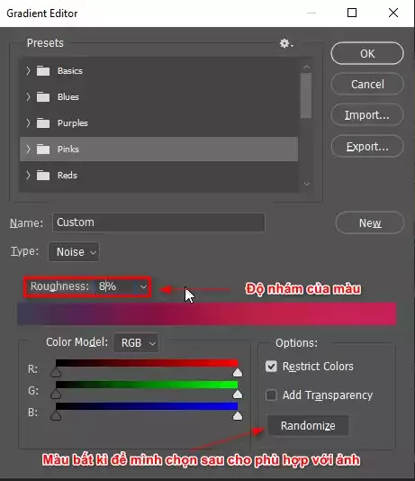 Cách Blend màu trong photoshop hay đổi thông số và chọn màu phù hợp