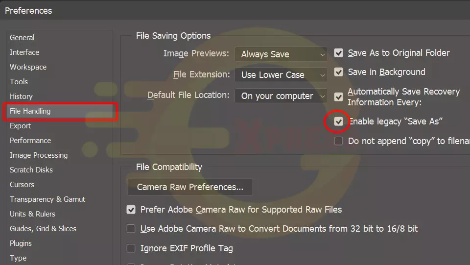 Hướng dẫn thay đổi cách lưu file photoshop giống các phiên bản cũ
