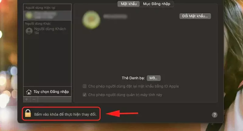 Cách Reset mật khẩu macbook chỉ vài bước Chọn ô mở khóa
