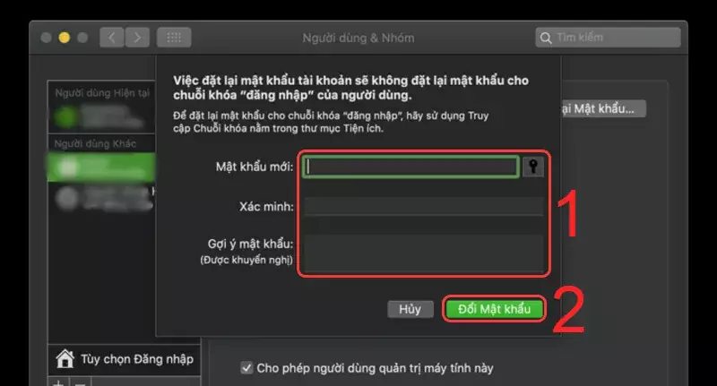 Cách Reset mật khẩu macbook chỉ vài bước Đặt lại mật khẩu