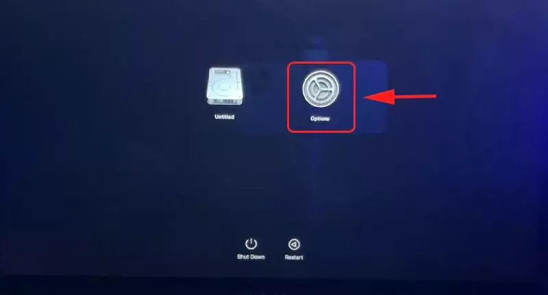 Cách Reset mật khẩu macbook chỉ vài bước Chọn Options