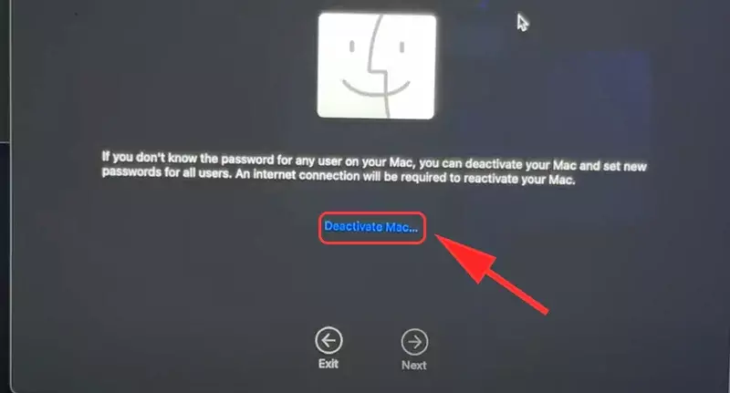 Cách Reset mật khẩu macbook chỉ vài bước Chọn Deactivate Mac
