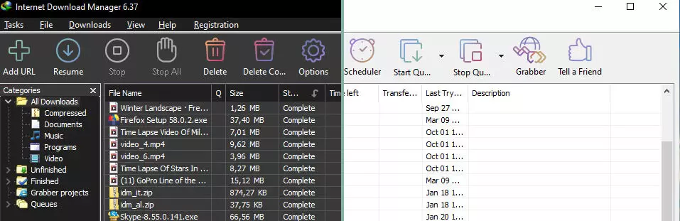 Chủ đề tối cho Trình quản lý tải xuống Internet