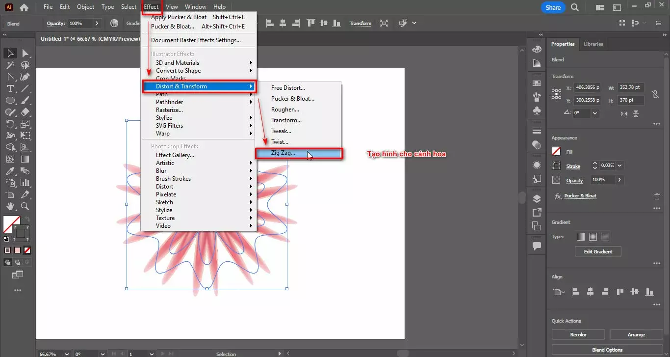 Cách tạo bông hoa trong illustrator 13 Cách tạo bông hoa trong illustrator
