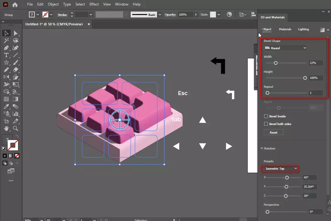 Cách tạo bàn phim 3D trong illustrator