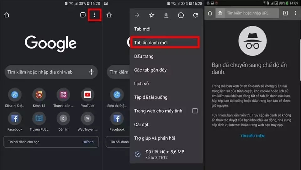 Hướng dẫn đăng nhập Facebook nhanh chóng trên điện thoại, máy tính Dùng Tab ẩn danh để mở nhiều tài khoản cùng lúc