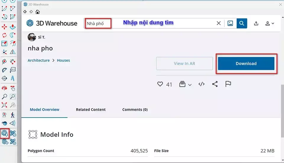 Khắc phục không tải được thư viện 3dwarehouse Sketchup 1 Khắc phục không tải được thư viện 3dwarehouse Sketchup