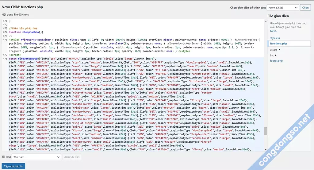 Code trang trí website tết 1 Code trang trí website tết