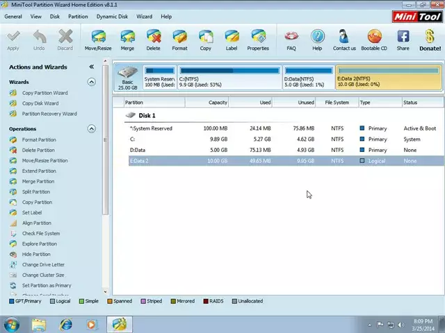 Cách chia ổ cứng win 7 10 11 cực nhanh và hiệu quả bằng Partition Wizard 24 Dung lượng các phân vùng đã được thay đổi như ý