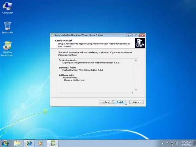 Cách chia ổ cứng win 7 10 11 cực nhanh và hiệu quả bằng Partition Wizard 9 Trình cài đặt hiển thị lại thông tin các tham số và lựa chọn đã thiết lập