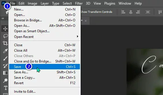 Cách lưu file trên Photoshop mới nhất 1 Cách lưu file bằng chức năng (Save) trên photoshop