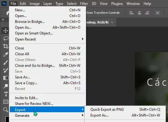 Cách lưu file trên Photoshop mới nhất 4 Cách lưu file bằng chức năng
